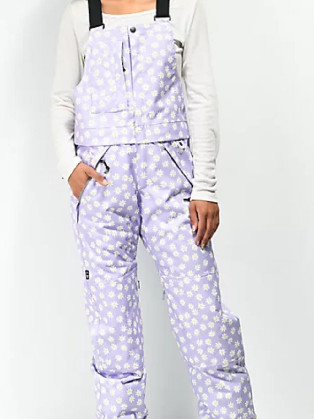 Airblaster Hot Lavender Daisy 15K Snowboard Bib Pants Size S Glacier Zumiez Ski